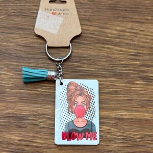 Handmade Teal Key Holder with Fun Design